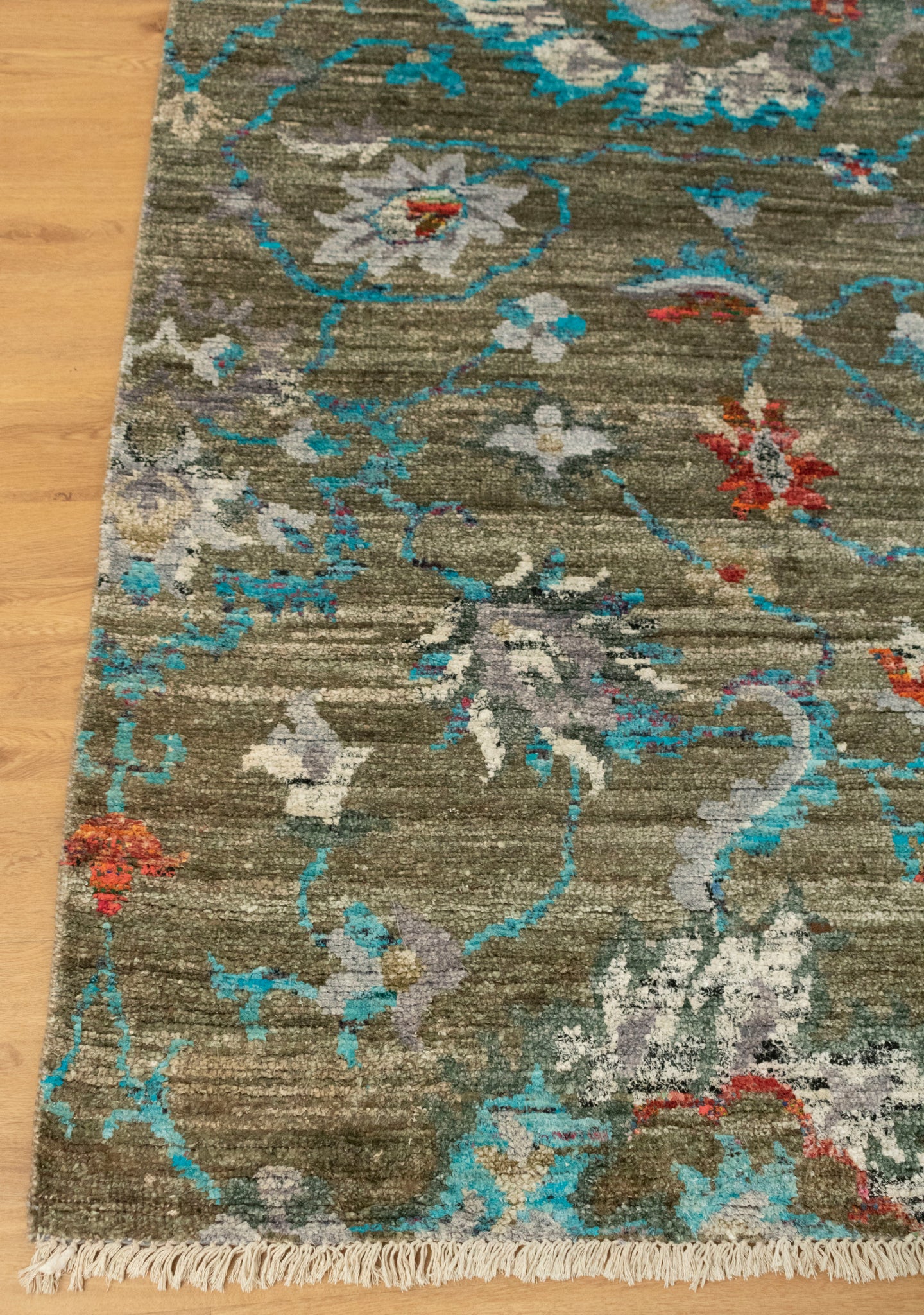 8x10 Zeigler Persian Floral Modern Transitional Saree Silk Rug | Shritija Rugs | Rugs Online London